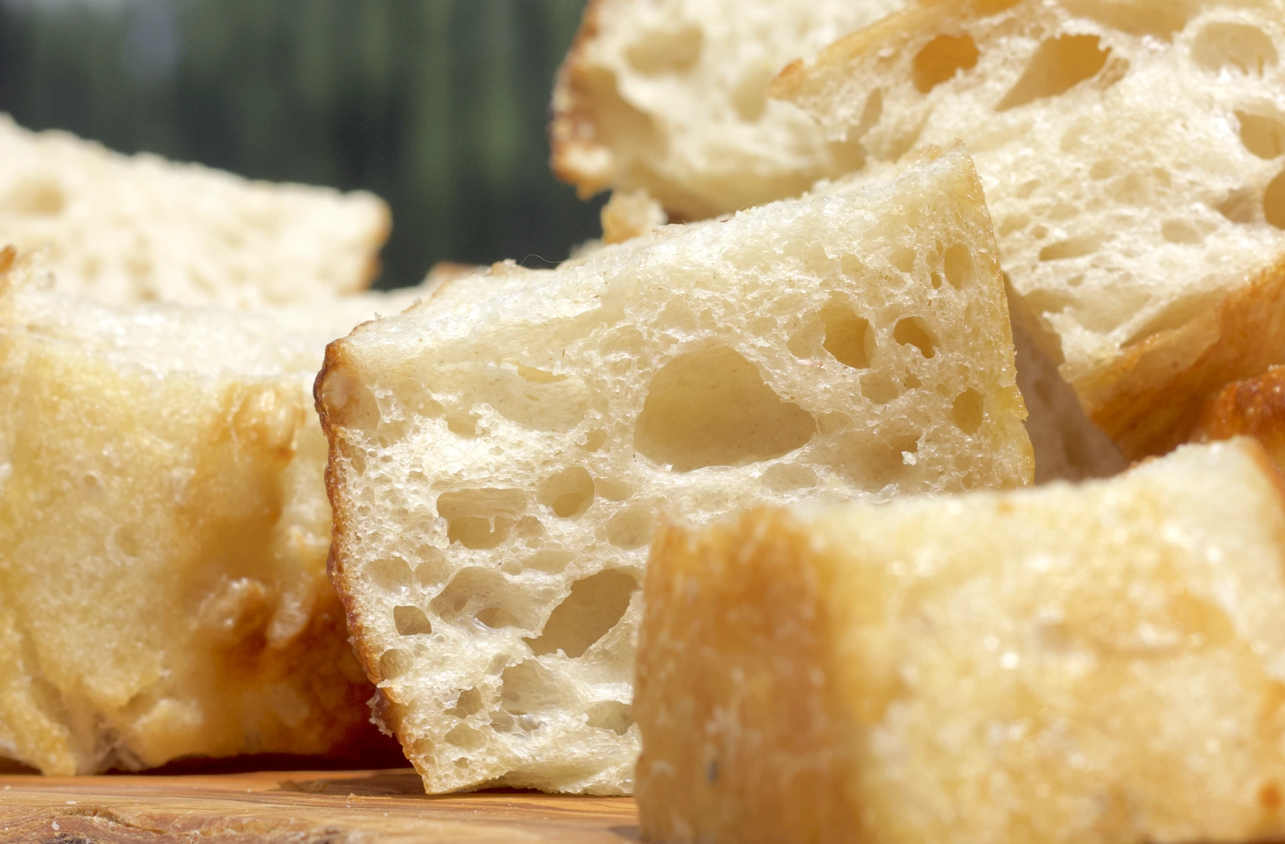 Hand-torn focaccia.